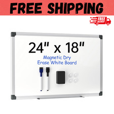 24" x 18" Magnetic Whiteboard for Wall Dry Erase Board with Silver Frame Hanging