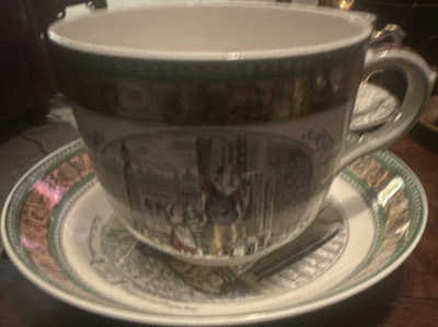 Adams Ironstone England Multicolor Cup & Saucer Set, Round, Printed Backstamp