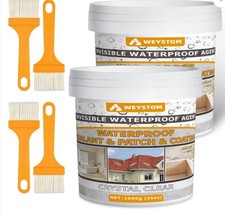 Waterproof Sealant, 2 X 1KG TUBS Transparent Repairing Leak Adhesive Coating