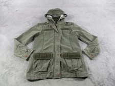 Abercrombie Kids Jacket Youth 13/14 Green Hooded Utility Parka Cotton Coat