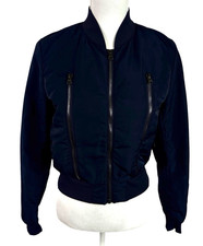 Alo Yoga Women's S Full Zip Down Fill Bomber Jacket Navy EUC