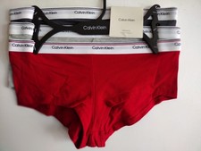 Calvin Klein 3 Pack Boyshort Panties Cotton Modal Women s Size MS Logo NWT