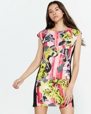 VERSACE COLLECTION DRESS PRINTED CAP SLEEVE SHIFT $955 sz IT 40 US 4