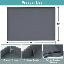 Waterproof Under Sink Mat, 28" x 19" Silicone Under Sink Mats for Kitchen, Un...