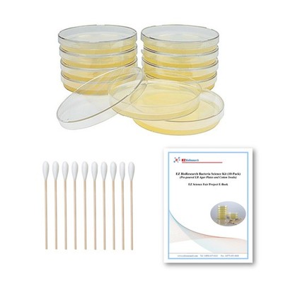 Bacteria Science Kit Prepoured LB-Agar Plates & Cotton Swabs E-Book