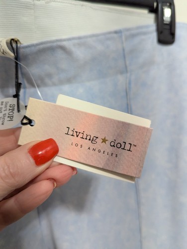 Living Doll Damen Plus hellblau Denim Baumwolle groß Schlaghose Pull On Gr. 2X - Bild 4 von 13