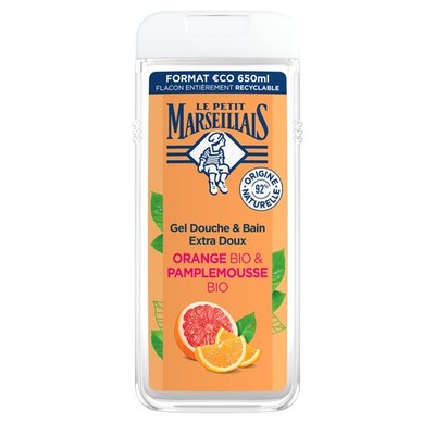 Dusch- & Badegel Extra Weich Orange Bio & Bio Grapefruit (650 ml Flasche)...