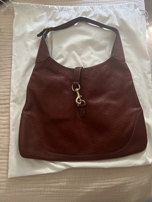 Gucci Jackie O Bag Guccissima Leather Medium - dark red