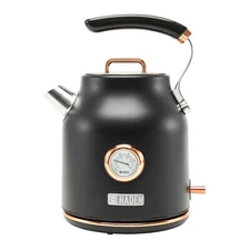 Dorset Stainless Steel Electric Kettle w/ Auto Shut Off, Black/Copper (Open Box)