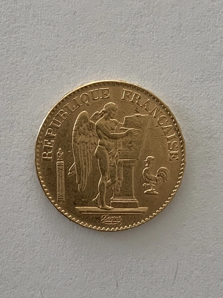 Moeda de ouro vintage 1897, França, Génie, 20 francos - em perfeito estado - Imagem 4 de 4