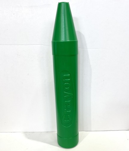 21” Green Crayon Plastic Blow Mold Money Coin Bank 3 1/2” In Diameter