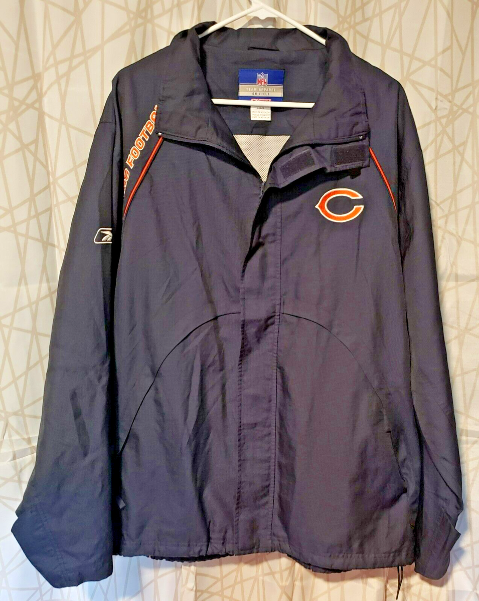 ウォームアップウェア NFL Reebok Chicago Bears cottonjacket XL Reebok Chicago Bears Authentic Sideline Full Zip Jacket Mens