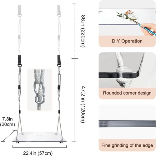 PC Swing, Tree Swing with Hanging Straps for Adults and Kids, Adjustable Rope Sw - Picture 7 of 7