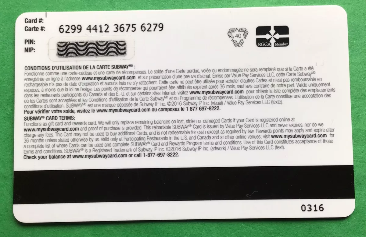 Find balance on sale subway gift card