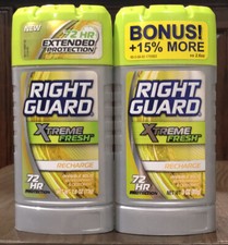 Right Guard Xtreme Fresh Recharge 72hr Solid Antiperspirant Deodorant Lot Of 2