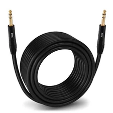 LyxPro 1/4'' TRS to 1/4'' TRS Male to Male Mic Connector, 75 Feet Audio Cable