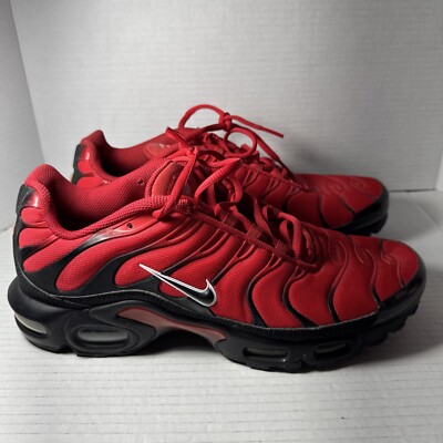 NIKE AIR MAX PLUS MEN'S SIZE 11 TRAINER SHOES UNIVERSITY RED SNEAKERS