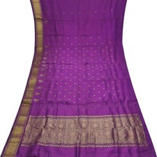Vintage Purple Sarees 100 Pure Silk Zari Handwoven Traditional Sari 5YD Fabric