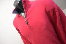 Nautica 1/4 Zip Pullover Knitted Sweater Red Casual Mens Size Large