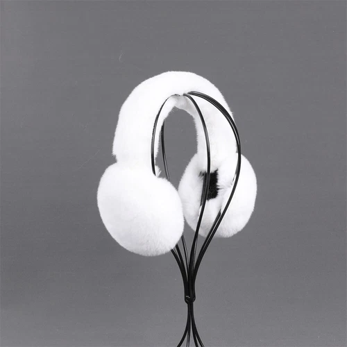 Unisex Winter Ohrenschützer echt Rex Kaninchenfell Ohrenwärmer Kopfbedeckung faltbar - Bild 25 von 28