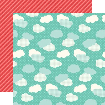 2PC ECHO PARK CLOUDS SUNNY DAYS AHEAD 12'' SCRAPBOOK CARDSTOCK CARDMAKING