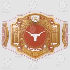 TEXAS LONGHORNS LEGACY TITLE CHAMPIOSHIP REPLICA BELT ADULT SIZE 2MM BRASS