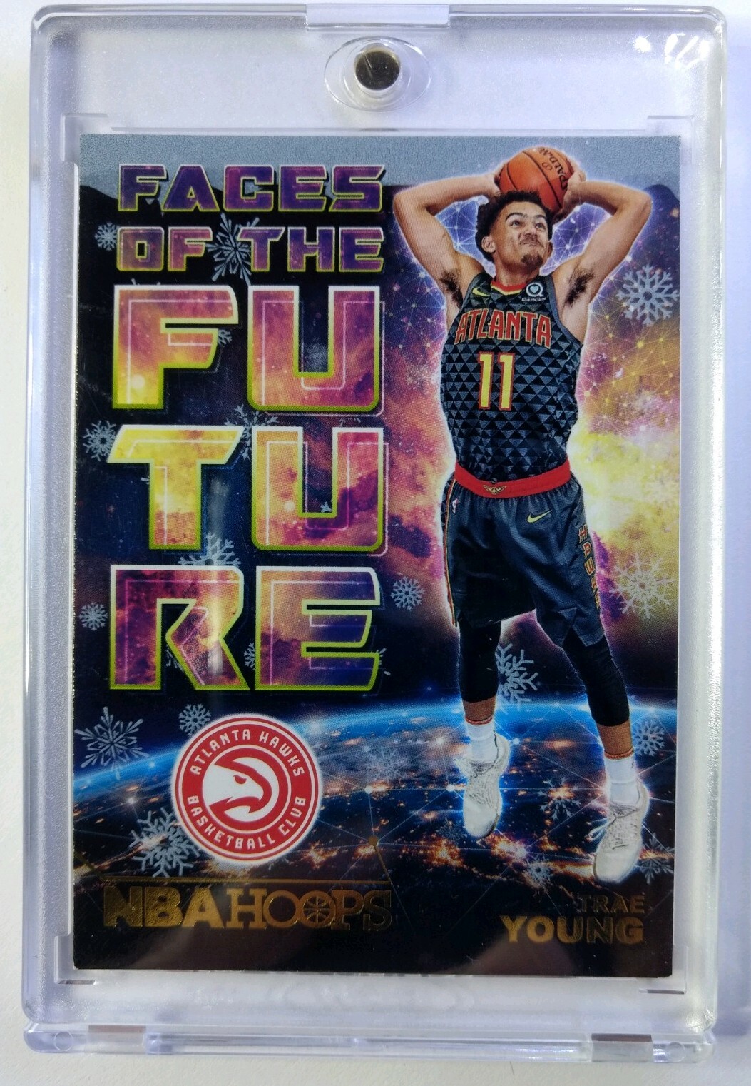 2018 18 Panini NBA Hoops Faces of the Future Winter Trae Young Rookie RC #5