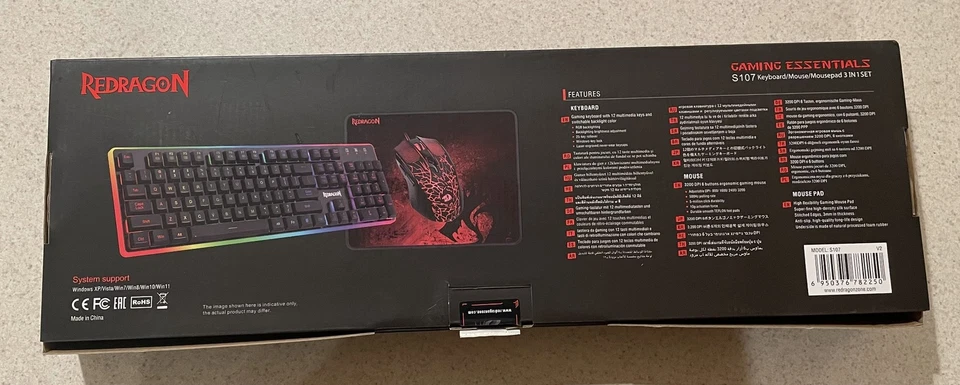 Redragon S107 Wired Gaming Keyboard, Mouse, Mouse Pad 3-In-1 Set for PC Computer - Image 2 of 3