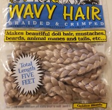 Vintage One Only Creations Wavy Doll Hair Golden Blonde Braided Crimped 5 FT