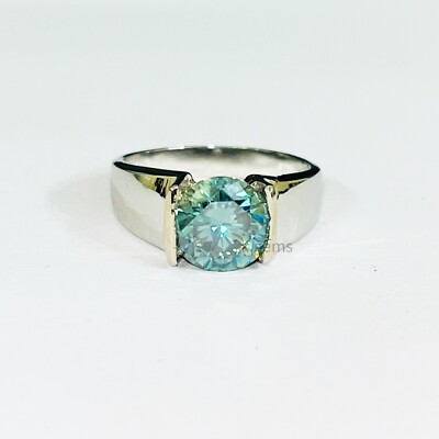 2.50 Ct Blue Treated Diamond Band Great Shine VVS1 Certified ! Unisex Band