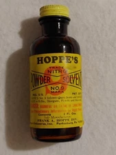 Vintage - HOPPE'S - No. 9 Nitro Powder Cleaning Solvent - 2 OZ half full bottle