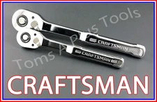 CRAFTSMAN 2pc 3/8 1/2 POLISHED Thin Profile Fine Tooth Ratchet socket wrench set