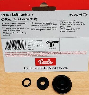 Fissler Set Rollmembrane O-Ring Ventilsitzdichtung 600-000-01-706