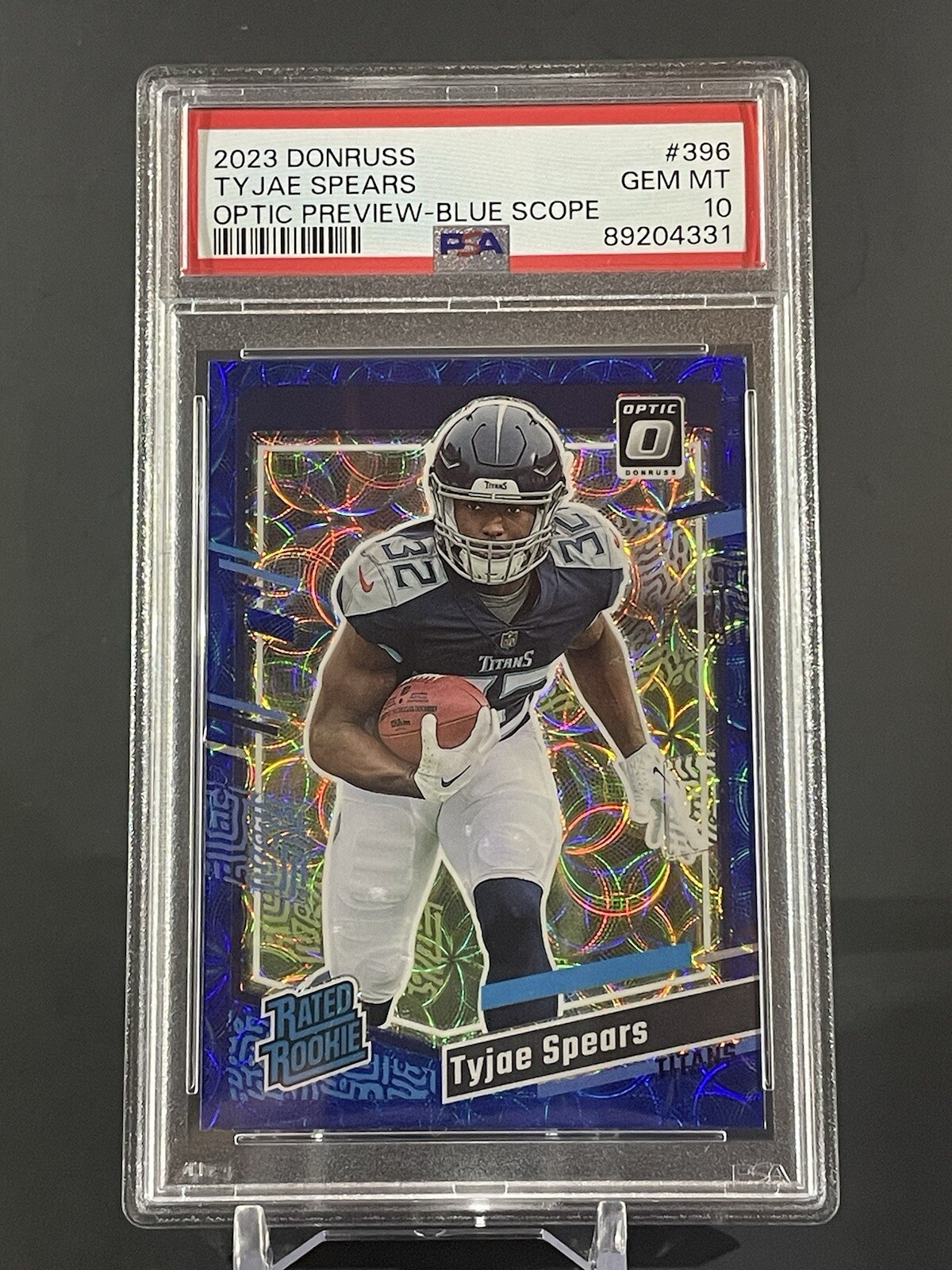2023 DONRUSS OPTIC TYJAE SPEARS PREVIEW BLUE SCOPE ROOKIE #396 PSA 10 GEM MT