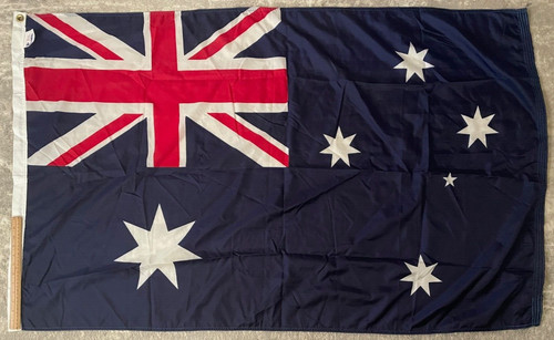 VINTAGE AUSTRALIA NYLON 35"x 58" COUNTRY NATIONAL FLAG WITH GROMETS MADE USA