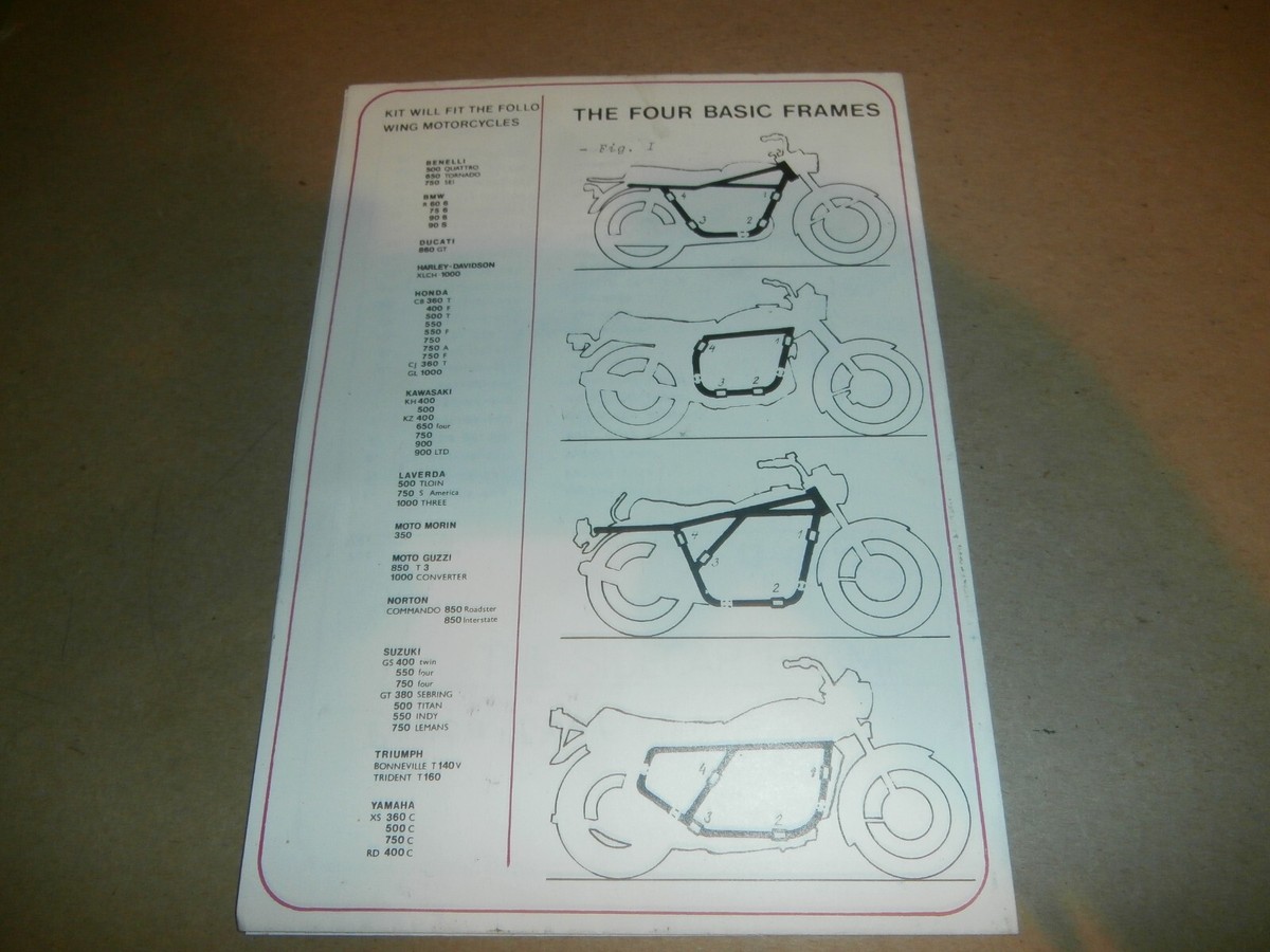 Vintage Velorex Universal Motorcycle Sidecar Kit Instruction Paper