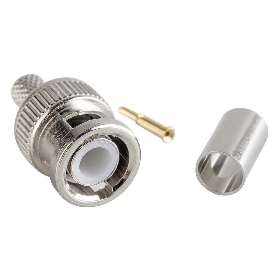 10pcs RG59 BNC Crimp On Connector for CCTV Camera Video Coaxial Cable Adapter - Image 3 of 4