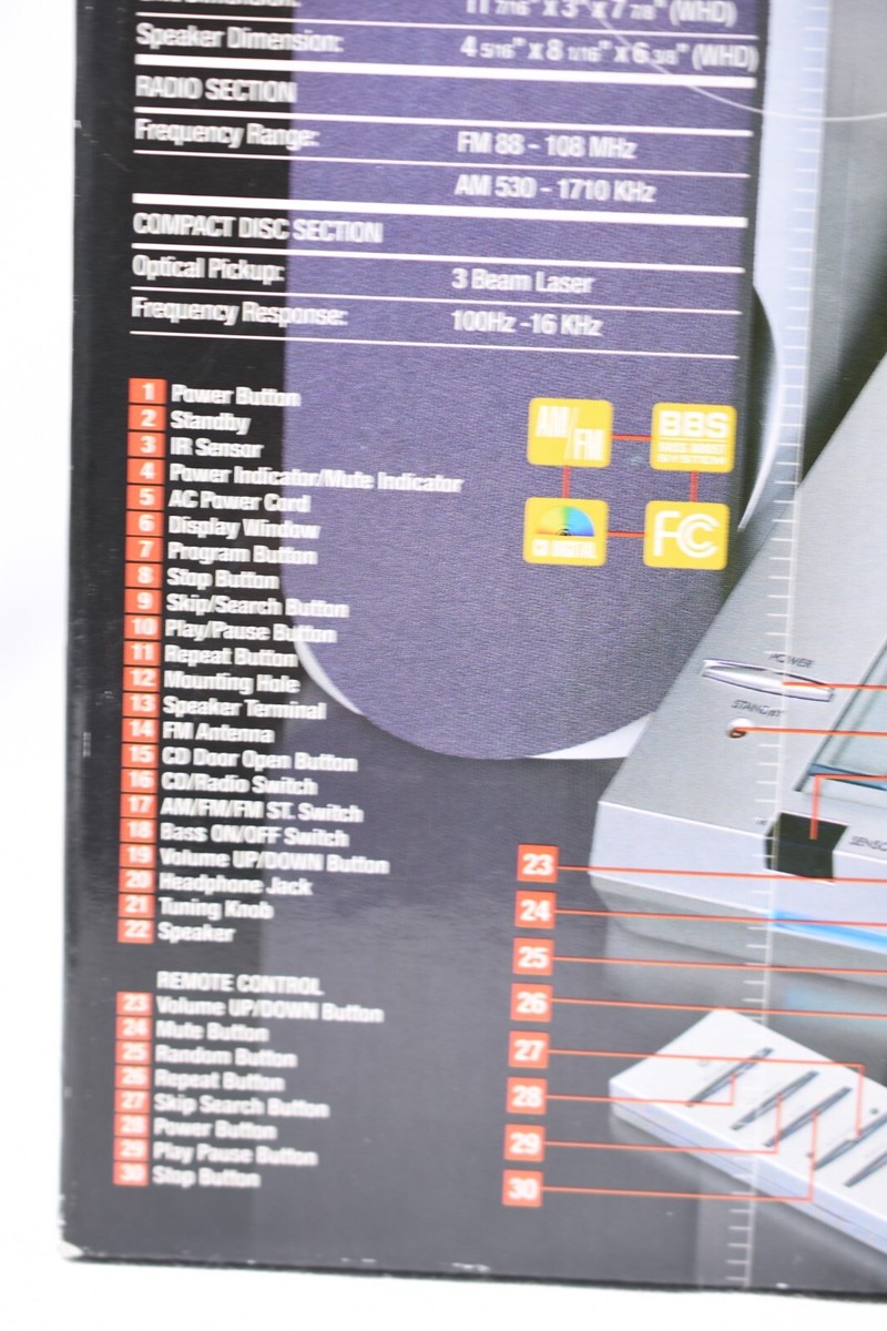 NEW jWin JX-CD7000 Stereo CD player radio micro system with remote