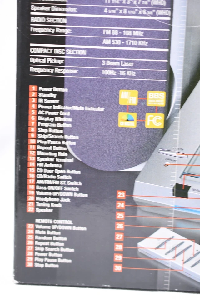 NEW jWin JX-CD7000 Stereo CD player radio micro system with remote control - Imagem 2 de 4