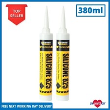 Everbuild 825 Mid Grey Silicone Sealant Neutral Cure Frame Wall Joints 2pk