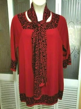 Style & Co Ladies Patterned Sweater & Scarf - Size L