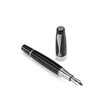 Montegrappa Miya Carbon Black Fountain Pen Medium 18kt nib MIB