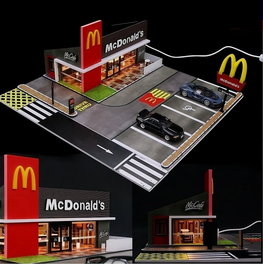 1/64 Diorama Garage Scene LED Lighting Diecast Model Car Display Case Model AU - image 3 of 4