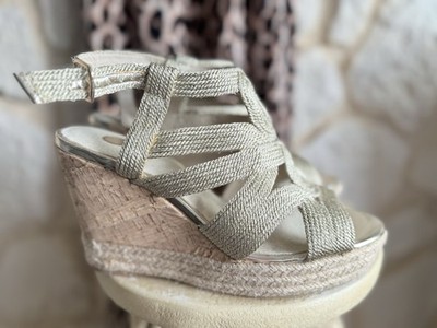 La Strada Sandale Damen 38 Gold Creme Neu Sommerschuhe 