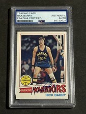 HOF RICK BARRY 1977-78 TOPPS SIGNED AUTOGRAPHED CARD #130 PSA/DNA CERTIFIED