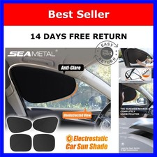 Car Side Window Sun Shade Electrostatic UV Blocker Anti-Glare Black