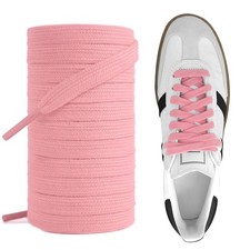 UamGlsob 5/16" Cotton Shoe Laces for Classic Sneaker, 36"-63" 39"/100cm, Pink