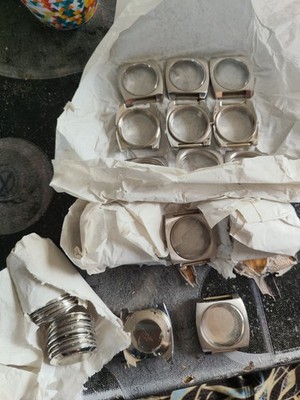 Lot 18 Boîtiers Montre Mécanique Vintage Swiss Watch Cases Parts Repair