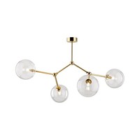 Deckenlampe Deckenleuchte Kugelschirm 74 Cm Lang In Gold 4X G9 Glas Metall