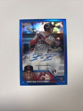 Brayan Rocchio 2023 Topps Chrome autograph rookie card blue ref. #'d/150. rookie card picture